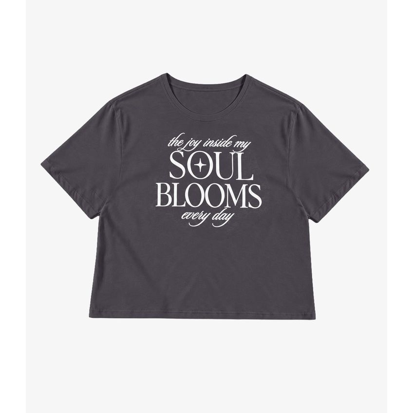 Blusa Feminina Com Estampa De Frase Infinita Cor Cinza M - imagem 4