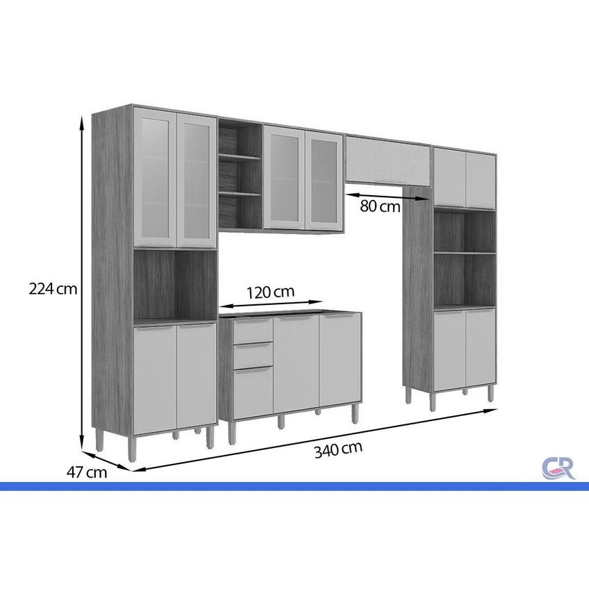 Cozinha Completa 5 Peças Brilhante C571 Cinamomo/platina Mgm - imagem 3