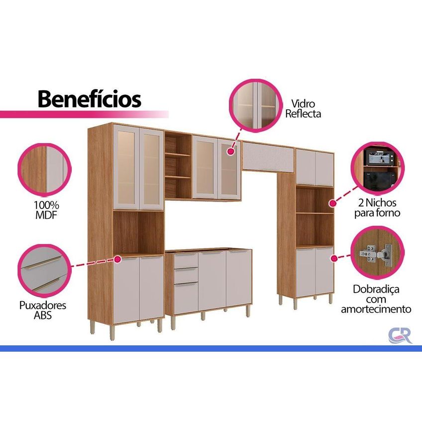 Cozinha Completa 5 Peças Brilhante C571 Cinamomo/platina Mgm - imagem 5