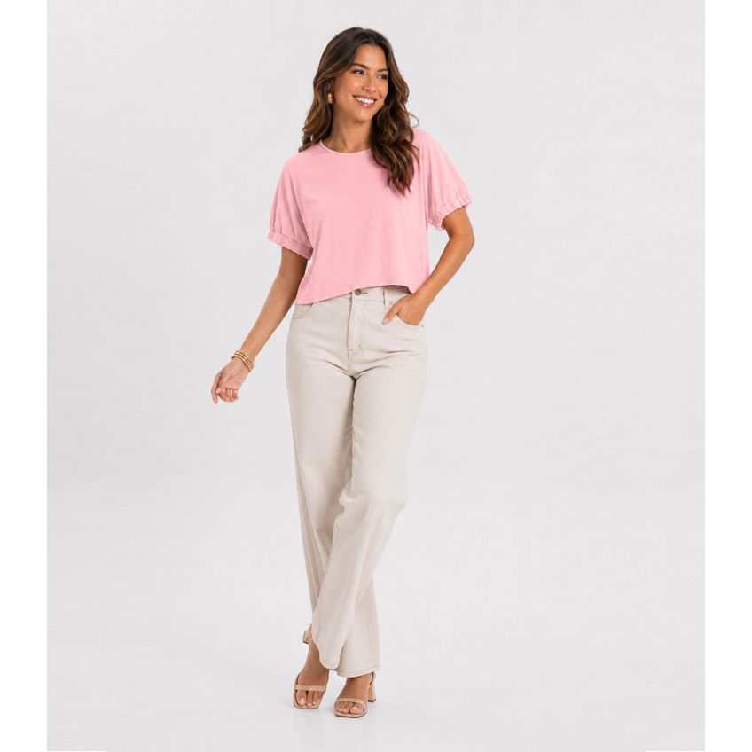 Blusa Feminina Viscose Infinita Cor Rosa P - imagem 3