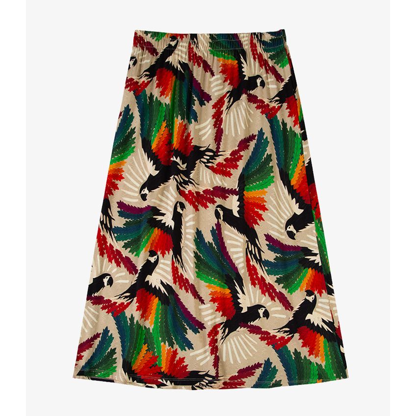 Saia Midi Plus Size Infinita Cor Bege Plus G1 - imagem 4