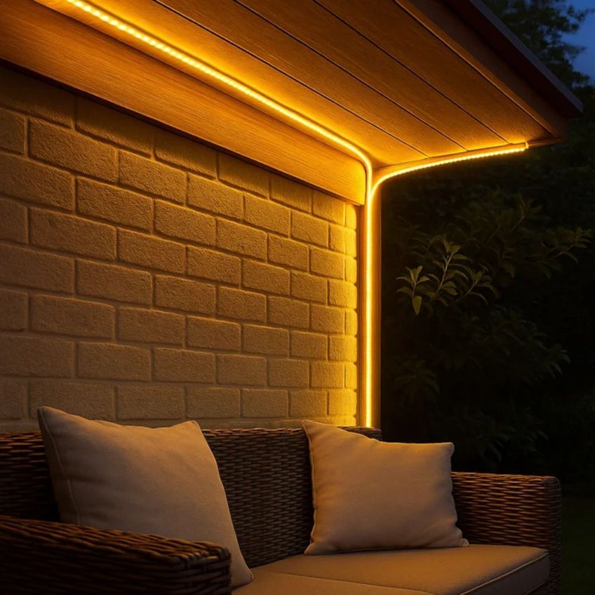 Fita De Led 4,8w 3000k Luz Amarela Branco Quente Gaya 200 Lúmens 5 Metros Alta Luminosidade Com Ip65 Sanca Móveis 110v - imagem 5