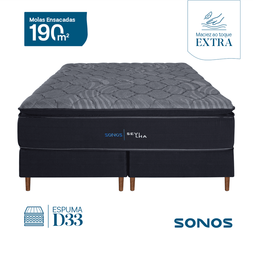 Colchão Sevilha Sonos Queen Molas Ensacadas D33 158x198x34 - imagem 5