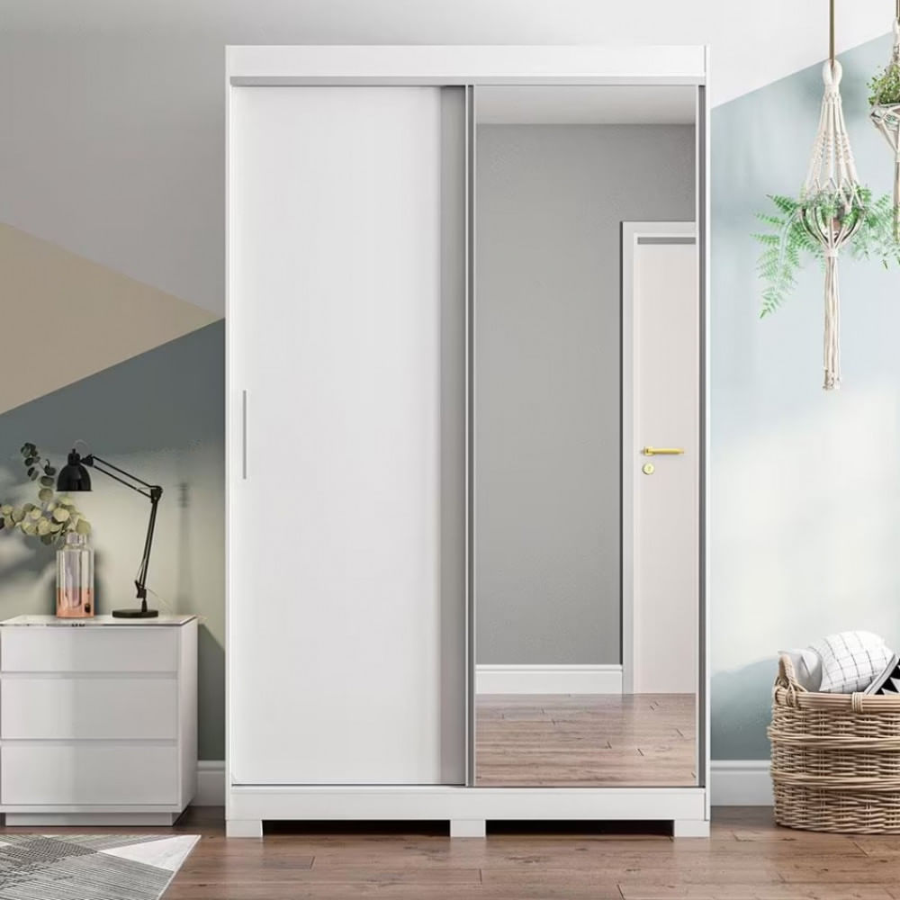 Guarda-roupa América 2 Portas 2 Gavetas E Espelho Bartira