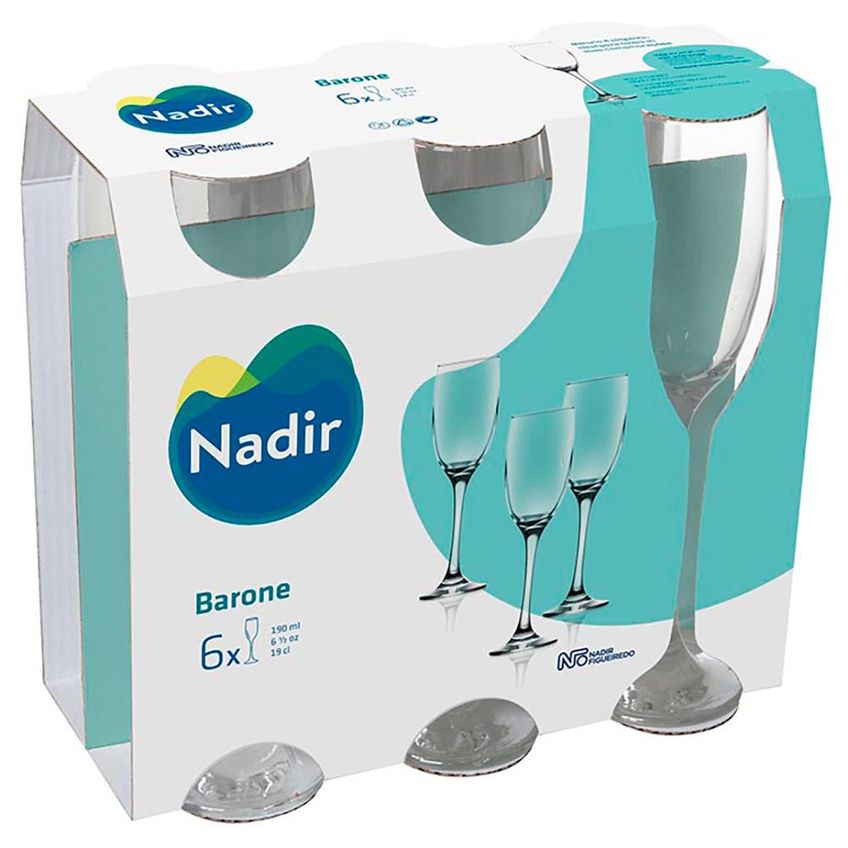 Conjunto De Taças Para Espumante Barone 190 Ml Nadir - imagem 3