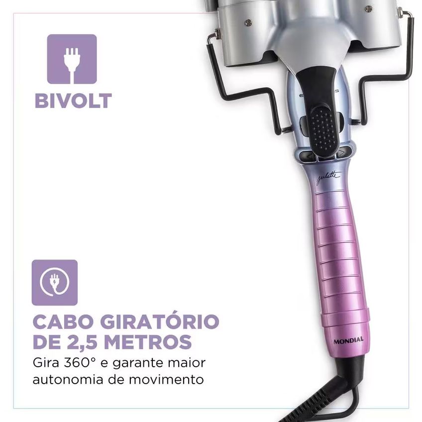 Modelador De Cachos Triondas MCT-JU-03 Revestimento Bivolt Mondial - imagem 4