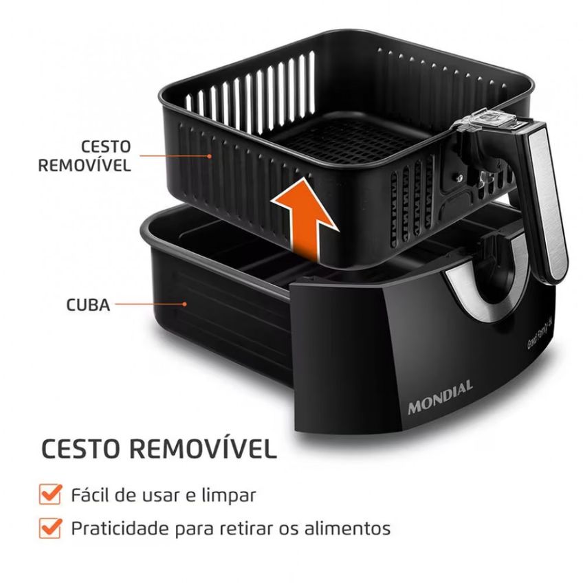Fritadeira Elétrica Sem Óleo Air Fryer AFN-60 6L Mondial - imagem 4