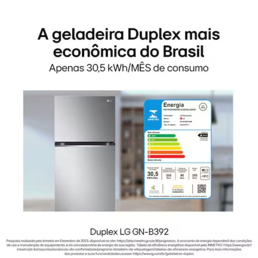 Geladeira Frost Free Duplex Gaveta Fresh Zone Multi Air Flow Look 395L LG - imagem 3