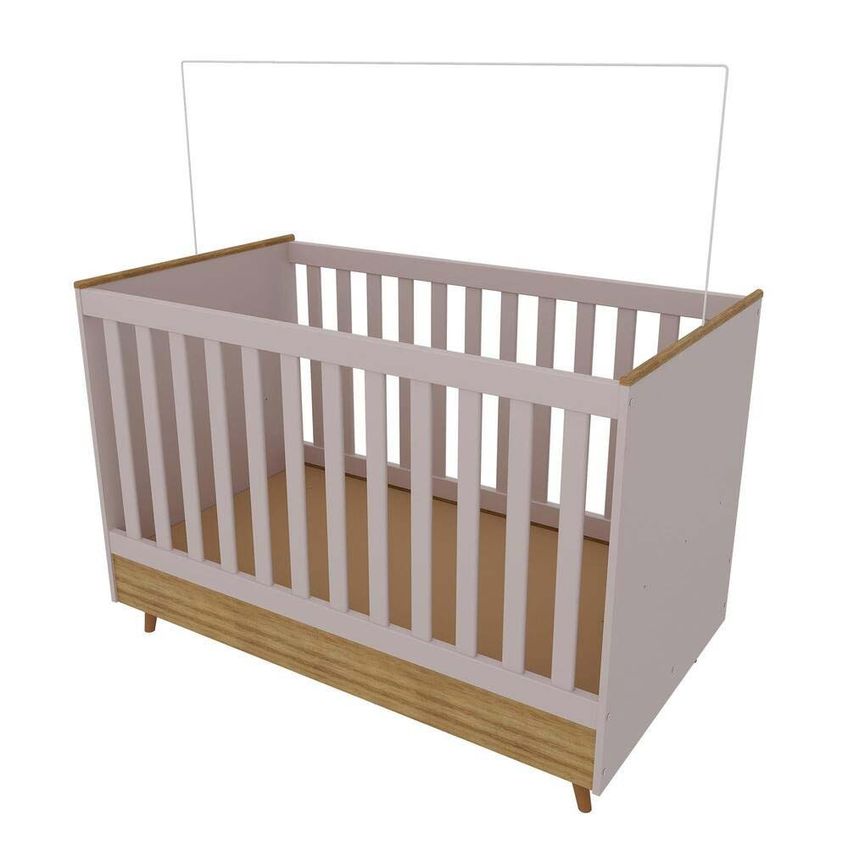 Quarto Infantil Completo Ternura Guarda-roupa 3 Portas 2 Gavetas Cômoda 5 Gavetas Berço Conversível Bartira - imagem 5