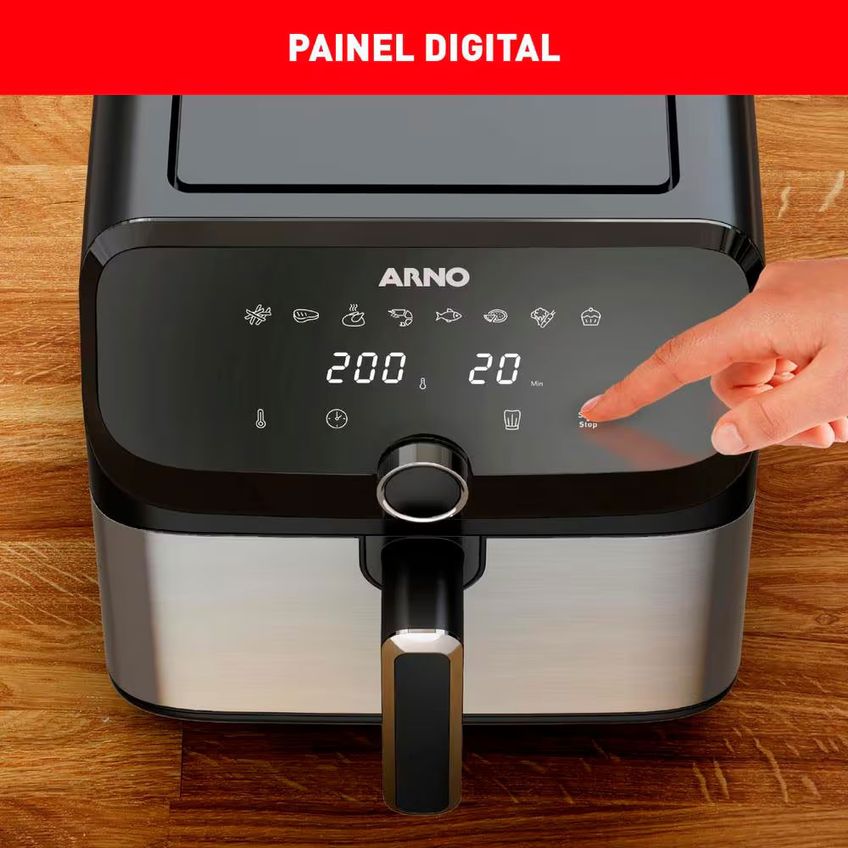 Fritadeira Elétrica Sem Óleo Air Fryer Arno Afd7 7,5l Mega Digital - imagem 4