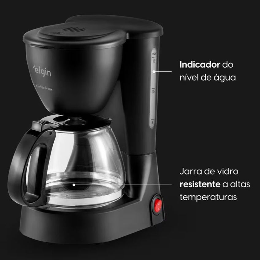 Cafeteira Elétrica 650W Filtro Permanente 15 Xícaras Elgin - imagem 4