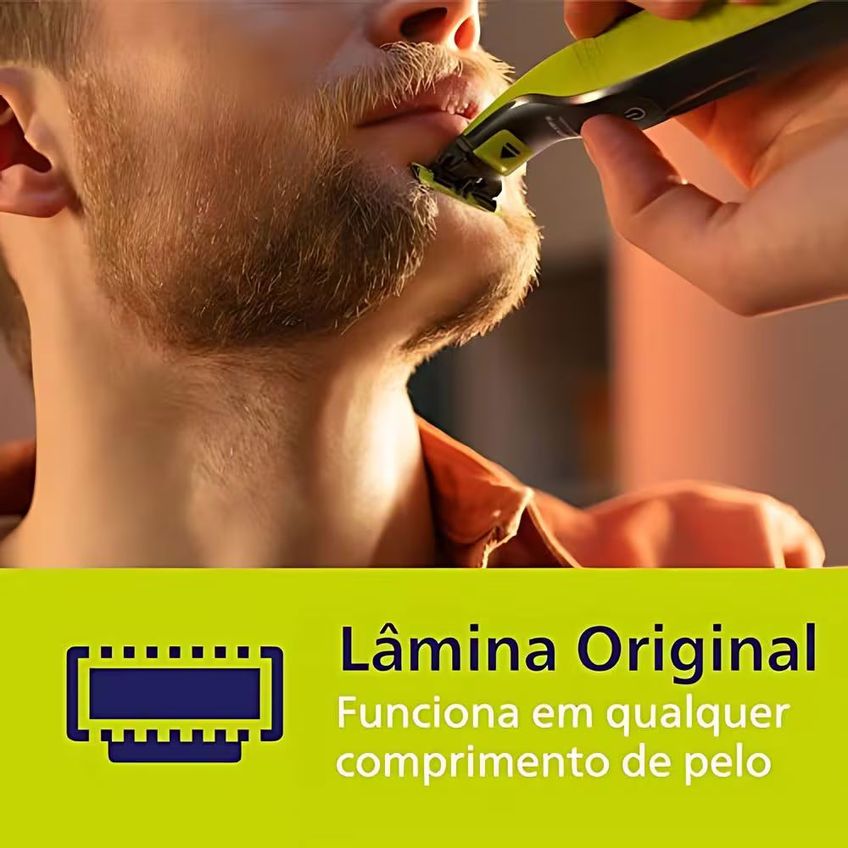 Aparador de Pelos Oneblade Qp2724 Lâmina Dupla Recarregável Philips - imagem 3