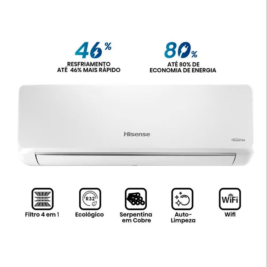 Ar-condicionado Split Hisense Hi-wall Inverter 9.000 BTUs - imagem 3