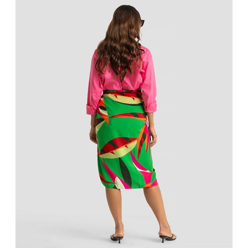 Saia Feminina Pareo Estampada Dianna Verde Un - imagem 3