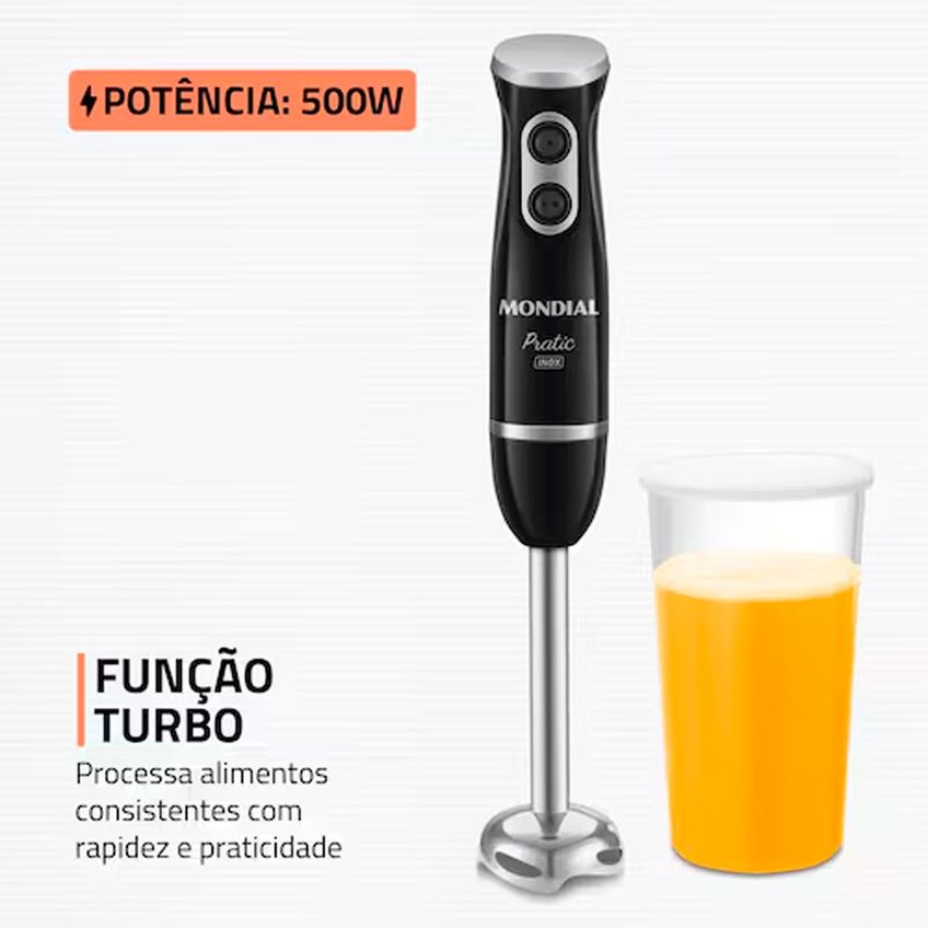 Mixer M-17-BI Pratic 500W Função Turbo Copo de 800ml Mondial - imagem 3