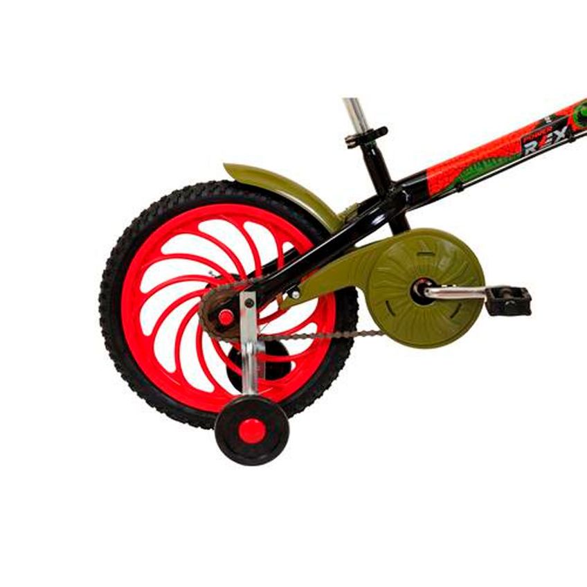 Bicicleta Infantil Power Rex Aro 16 Rodinhas Laterais Paralamas Caloi - imagem 3