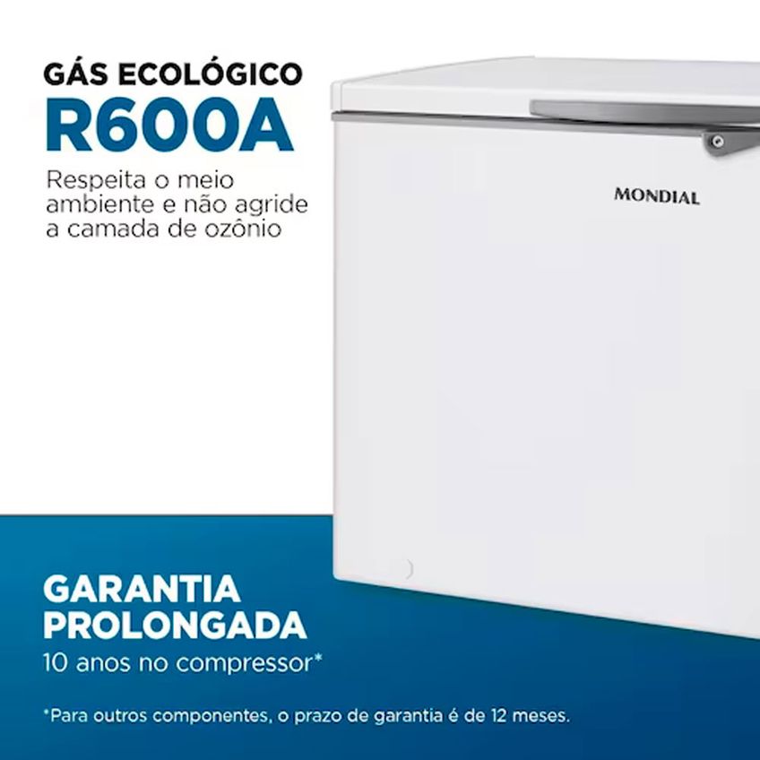 Freezer Horizontal Fhz-01-w320 308 Litros 2 Em 1 Controle De Temperatura Função Turbo Mondial - imagem 4