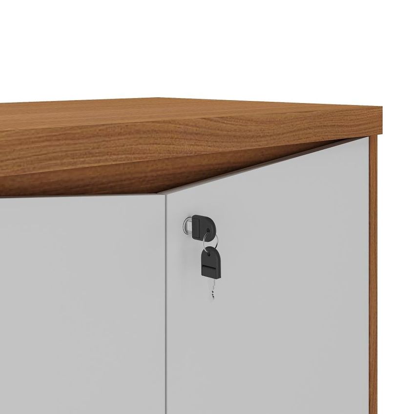 Armário Para Escritório 4 Portas Freijó/branco Artany Móveis - imagem 3