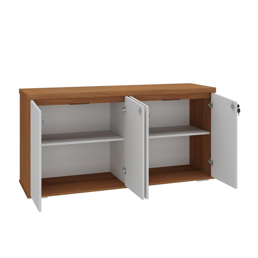 Armário Para Escritório 4 Portas Freijó/branco Artany Móveis - imagem 4
