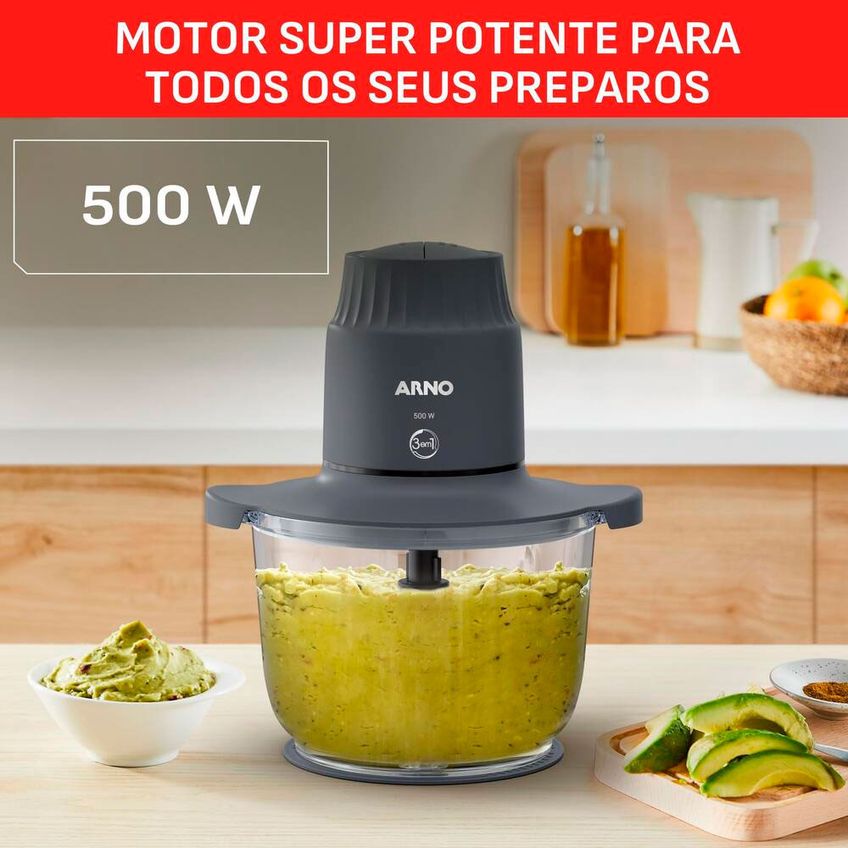 Processador de Alimentos Choppeo CH01 500W com Recipiente de Vidro 2L Arno - imagem 4