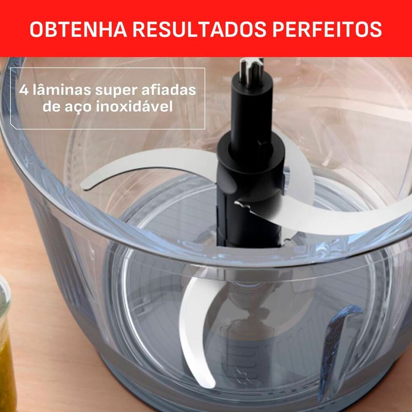 Processador de Alimentos Choppeo CH01 500W com Recipiente de Vidro 2L Arno - imagem 5