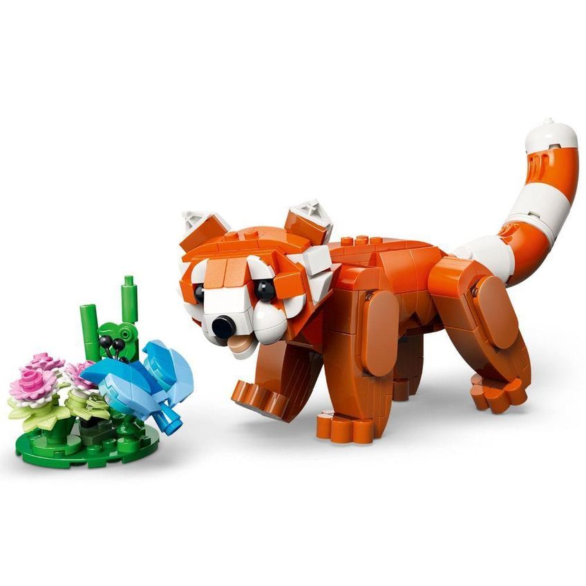 Brinquedo De Construção Lego Animais Fofos: Panda Vermelho 3 Em 1 Articulado Lego 297 Peças - imagem 4