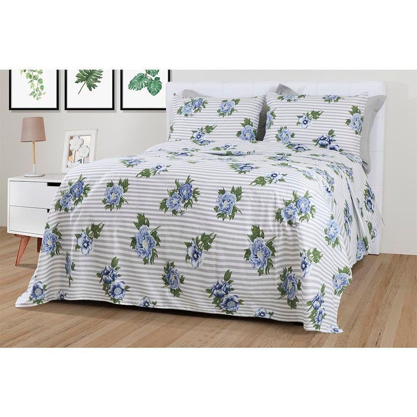 Jogo De Cama Queen Greta 4 Peças Microfibra Off White Paco Milano - imagem 3