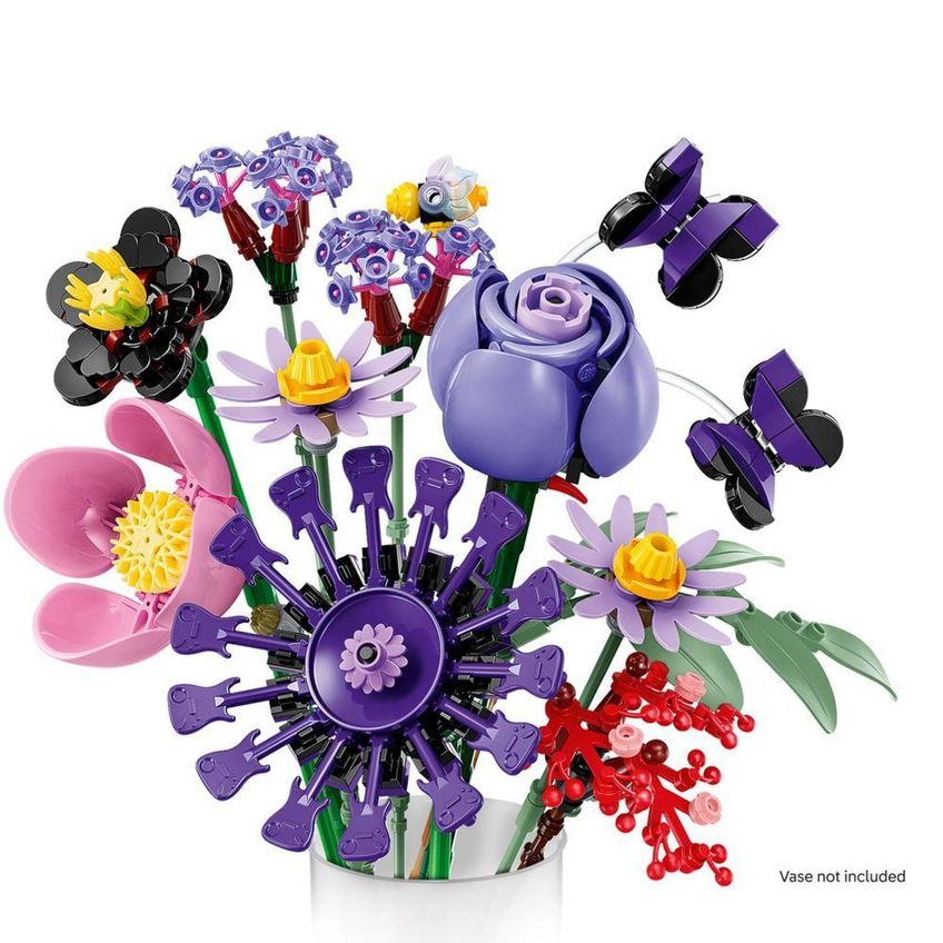 Kit De Decoração De Flores Buquê Da Olivia Rodrigo 11 Flores Diferentes Roxo Lego 400 Peças - imagem 3