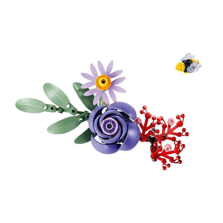 Kit De Decoração De Flores Buquê Da Olivia Rodrigo 11 Flores Diferentes Roxo Lego 400 Peças - imagem 4