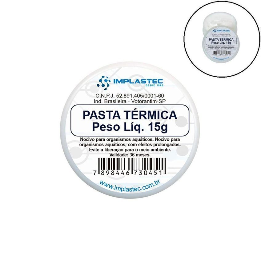 Implastec Pasta Térmica 15g Branca Para Pc Com Condutividade 0,4w-mk - imagem 3