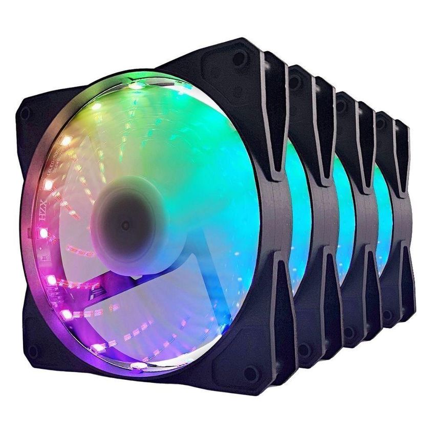Kit Cooler Fan FK-12R Com Iluminação RGB Transparente Evus 4 Unidades - imagem 3