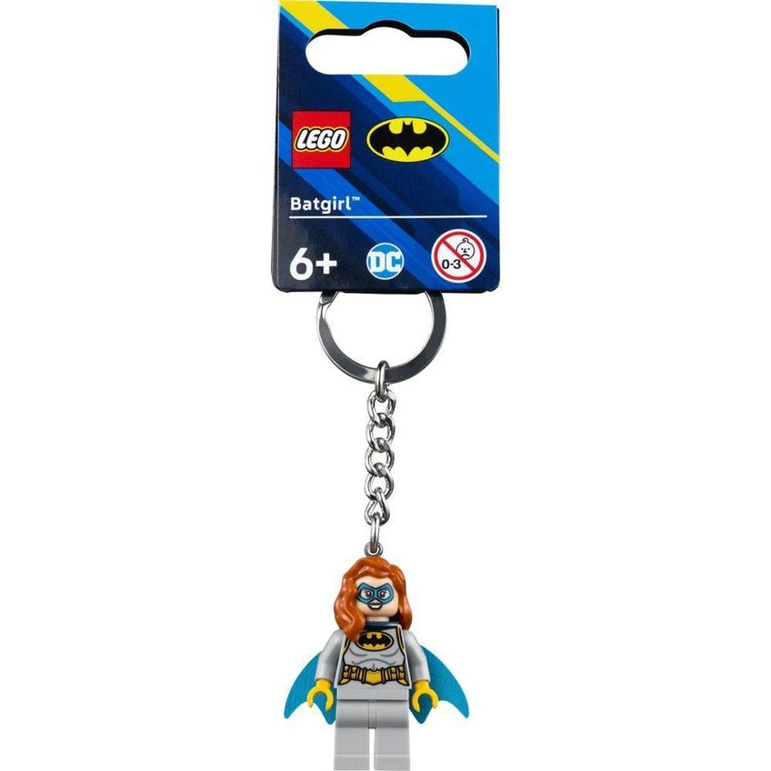 Chaveiro Lego 854320 Minifigura Da Batgirl Com Corrente E Argola De Metal Cinza - imagem 3
