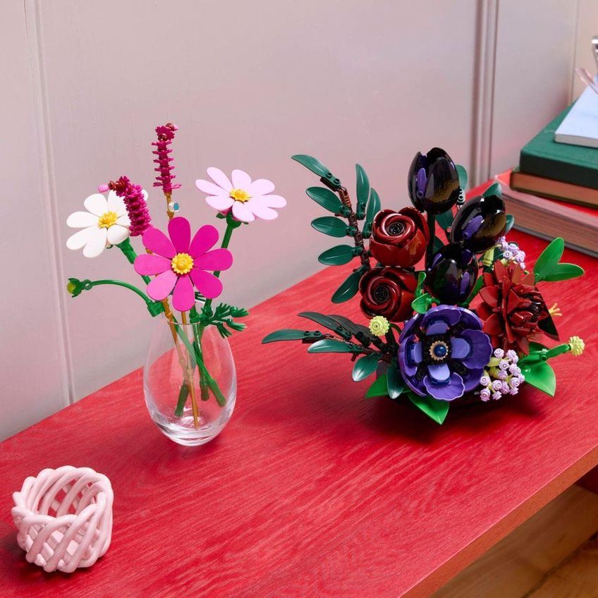 Kit De Decoração De Flores 11513 Plantas Realistas Em Tons Escuros Verde Lego 562 Peças - imagem 3