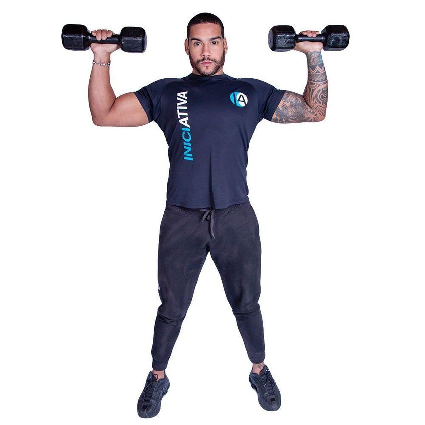 Halter Sextavado 2kg Pintado Com Formato Que Evita Rolamento Preto Iniciativa Fitness 2kg - imagem 3