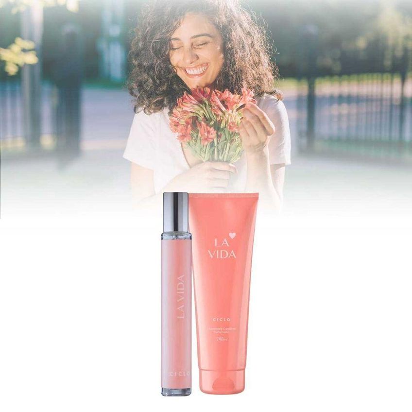 Kit De Cuidados Pessoais Ciclo La Vida Feminino Fragrância Floral Gourmand Loção 240ml + Colônia - imagem 3