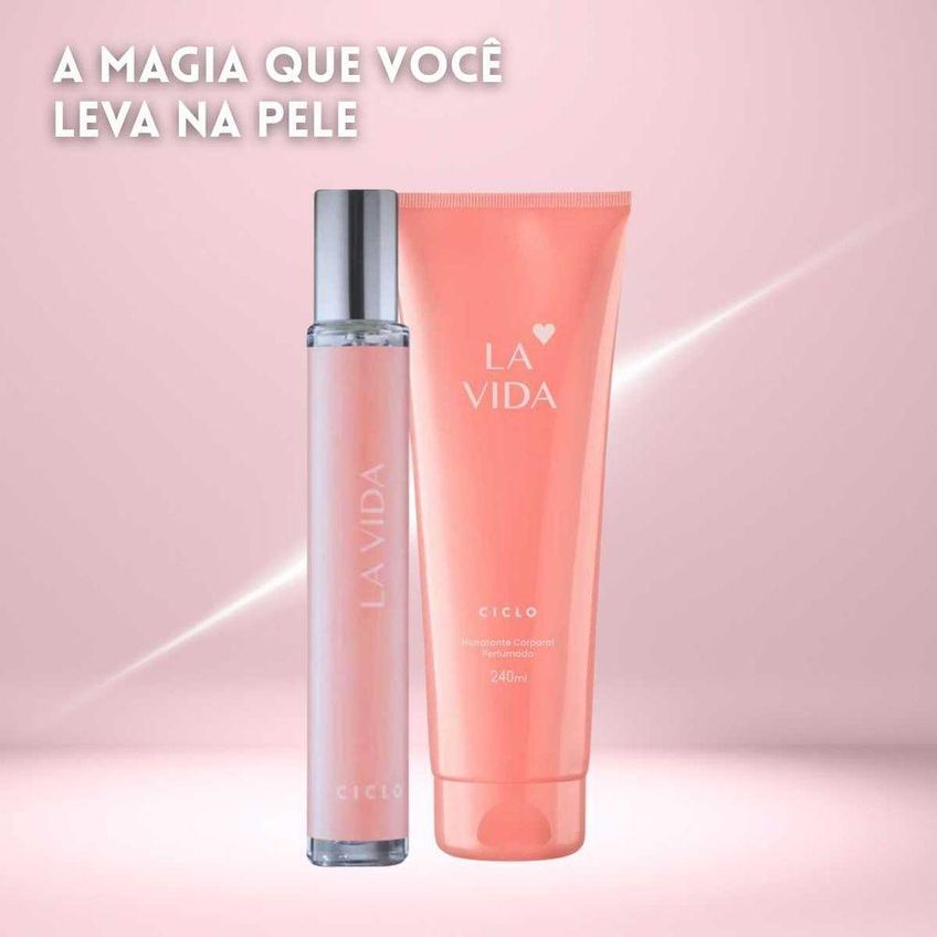 Kit De Cuidados Pessoais Ciclo La Vida Feminino Fragrância Floral Gourmand Loção 240ml + Colônia - imagem 5