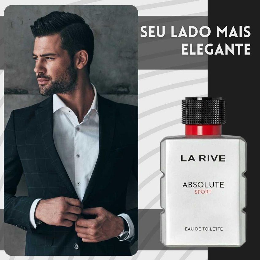Perfume Absolute Sport Masculino EDT Cítrico Aquático 100ml La Rive - imagem 4