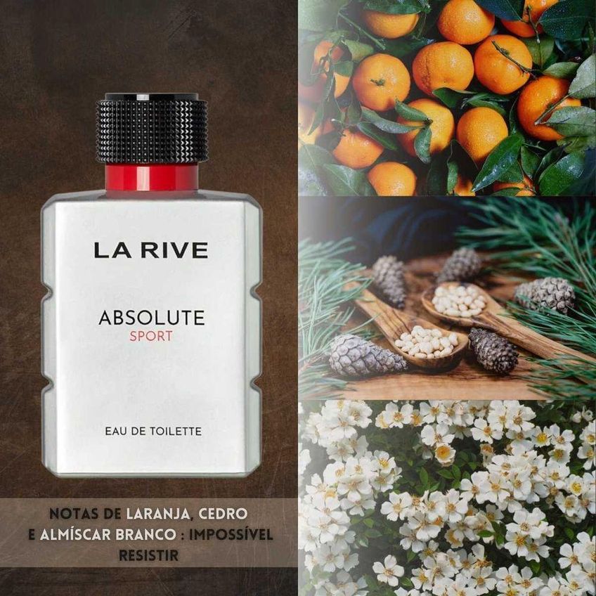 Perfume Absolute Sport Masculino EDT Cítrico Aquático 100ml La Rive - imagem 5