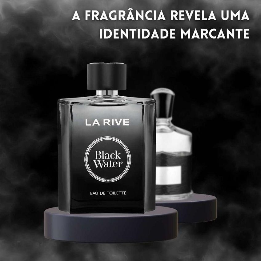 Perfume Black Water Masculino Eau De Toilette 100ml La Rive Aquático Aromático - imagem 4