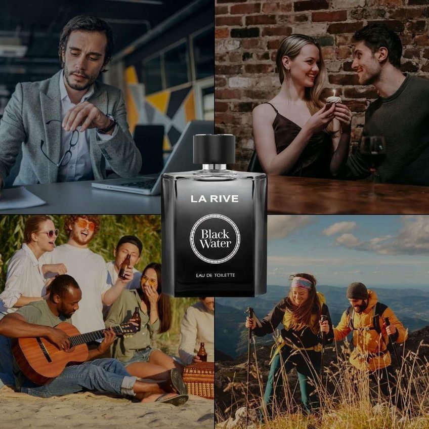 Perfume Black Water Masculino Eau De Toilette 100ml La Rive Aquático Aromático - imagem 5