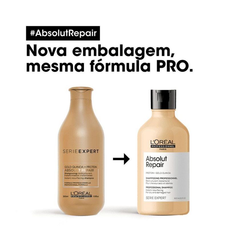 Shampoo Absolut Repair Gold Quinoa 300ml L'Oréal Paris - imagem 3