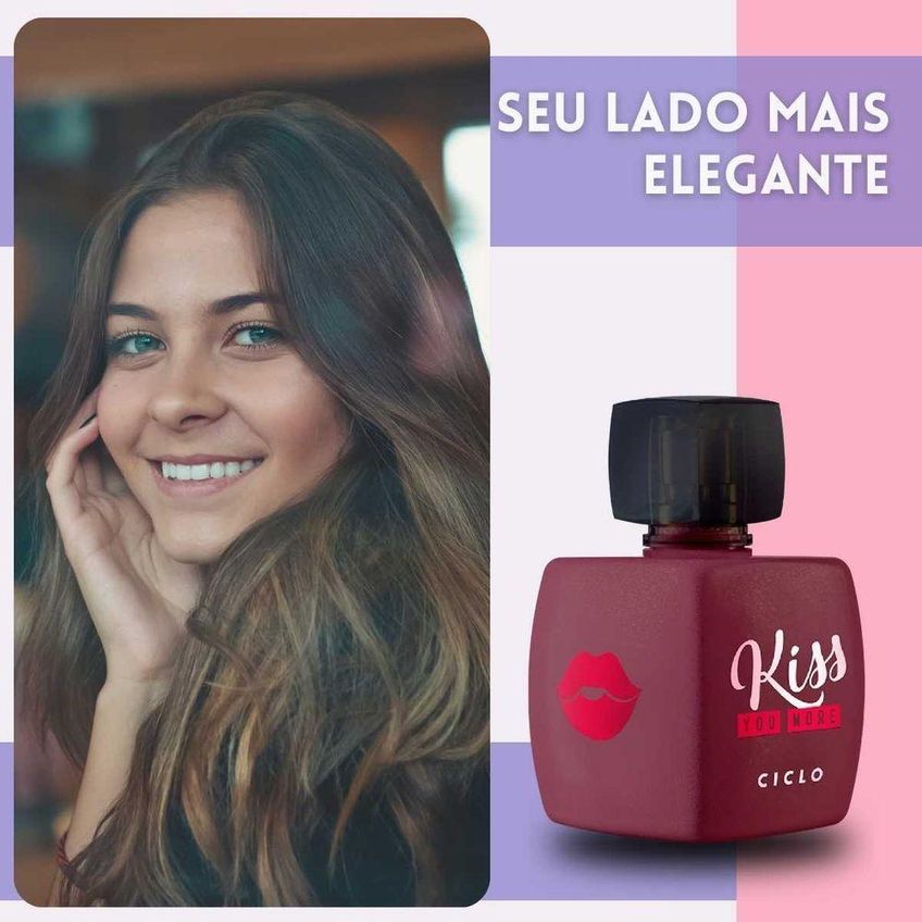 Colônia Kiss Me More Feminina Desodorante Colônia Oriental Floral Chipre 100ml - imagem 4