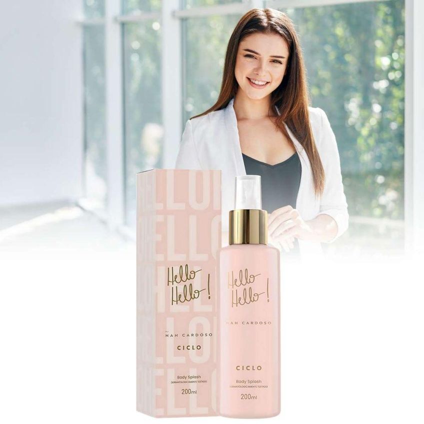 Body Splash Hello Feminino Desodorante Colônia Oriental Gourmand 200ml - imagem 4