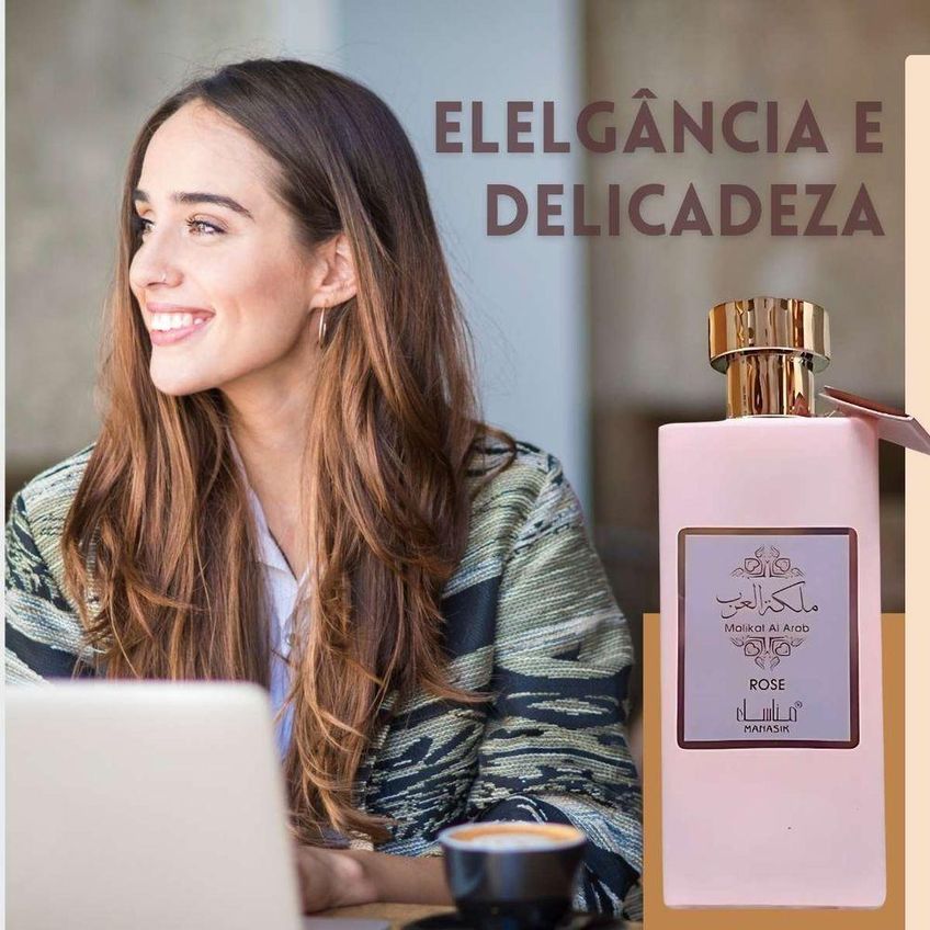 Perfume Malikat Al Arab Rose Feminino Eau De Parfum 100ml Manasik - imagem 3