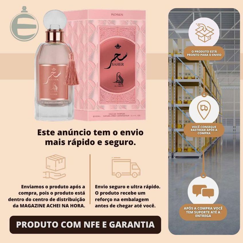 Perfume Al Absar Saher Roses Feminino Eau De Parfum 100ml - imagem 3