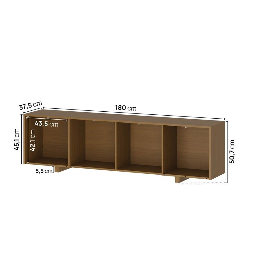 Rack Para TV Até 60 Polegadas 180x51cm Aruá Cabecasa Madeiraoriginals Marrom Jatobá Jatoba - imagem 3