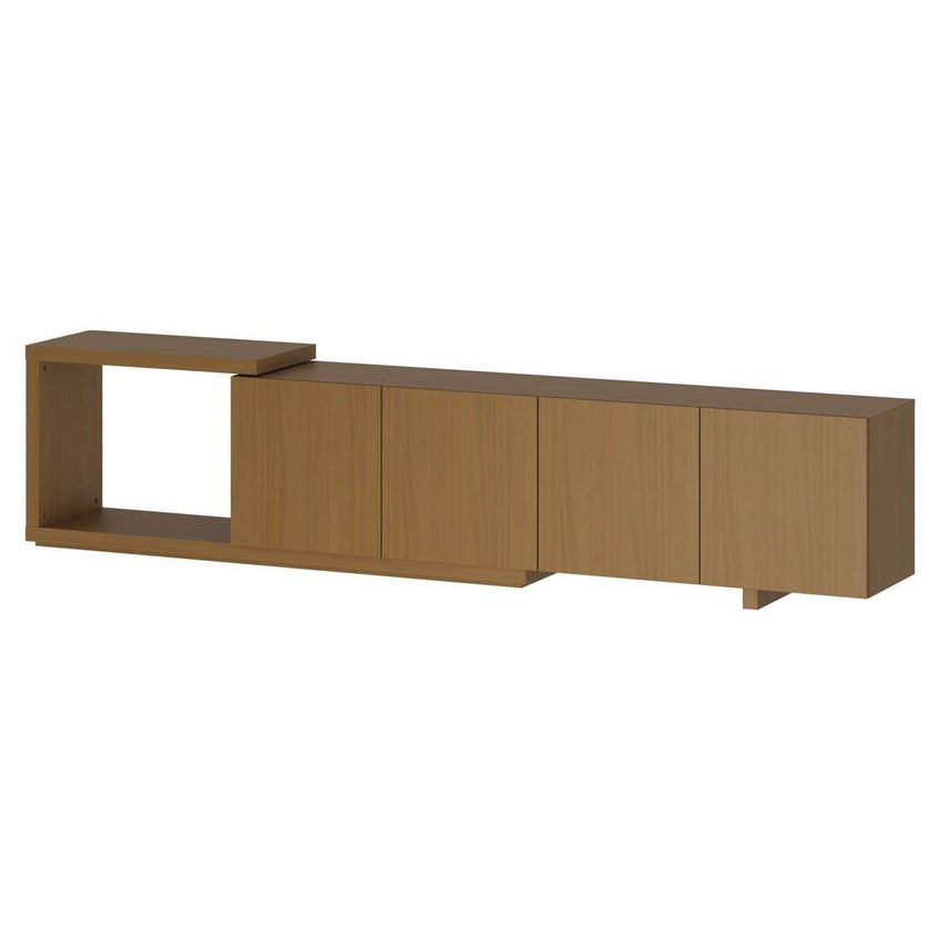 Rack Extensível Para TV Até 60 Polegadas 244x56cm Aruá Cabecasa Madeira Originals Marrom Jatobá Jatoba - imagem 3