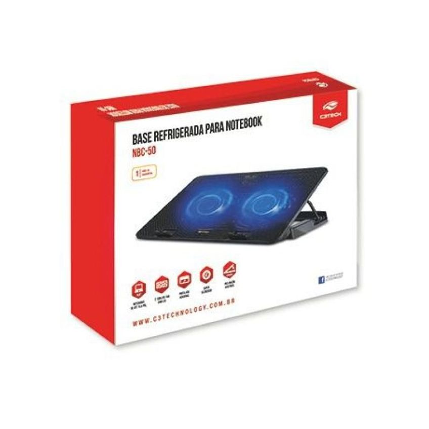 Base Refrigerada Para Notebook Até 15.6 NBC-50BK C3 Tech - imagem 4