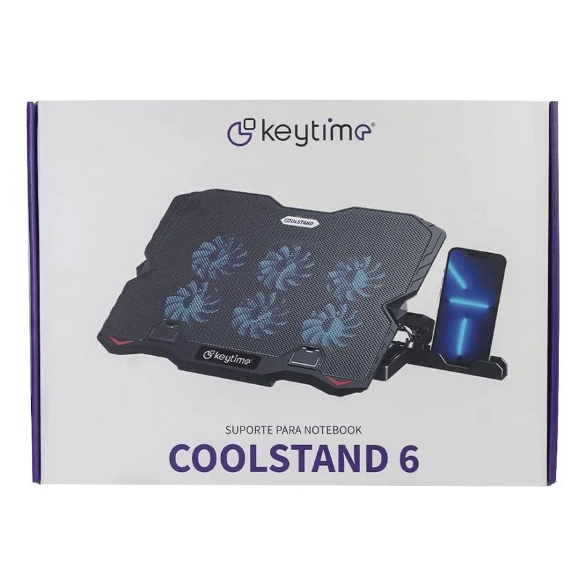 Suporte De Notebook Com 6 Coolers Coolstand 6 Preto Keytime - imagem 4