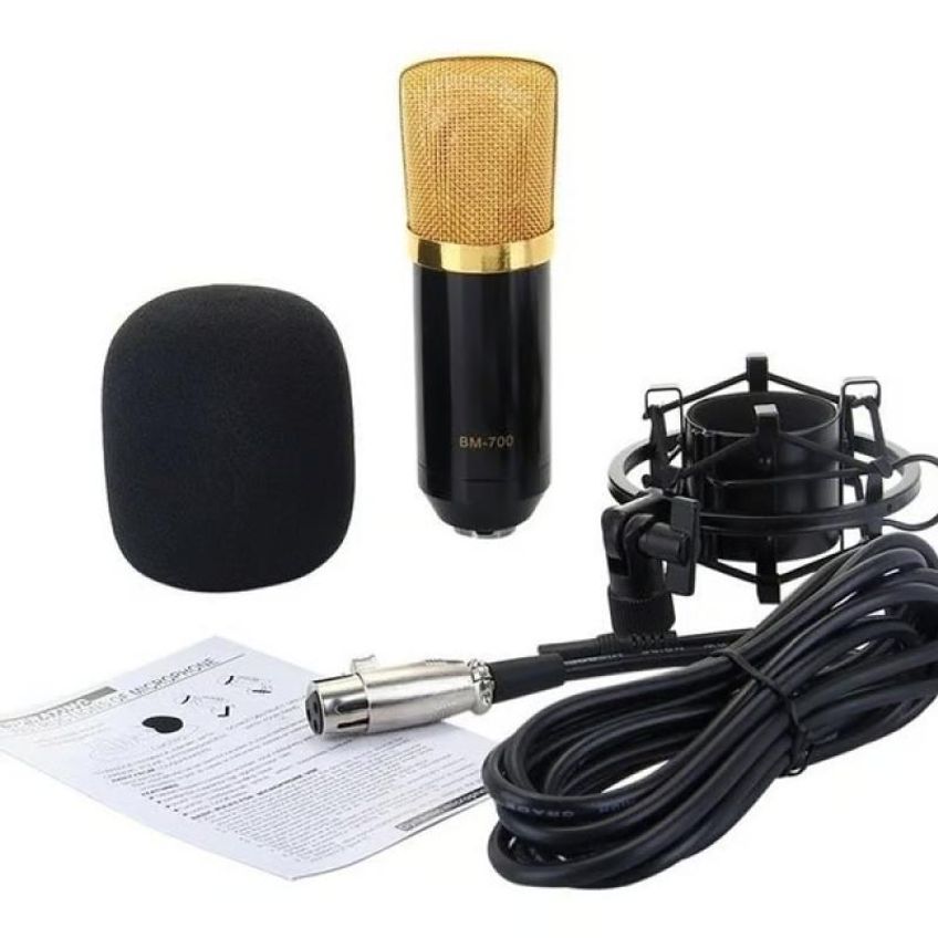 Microfone Condensador Unidirecional Com Suporte Metal Articulado Mymax - imagem 3